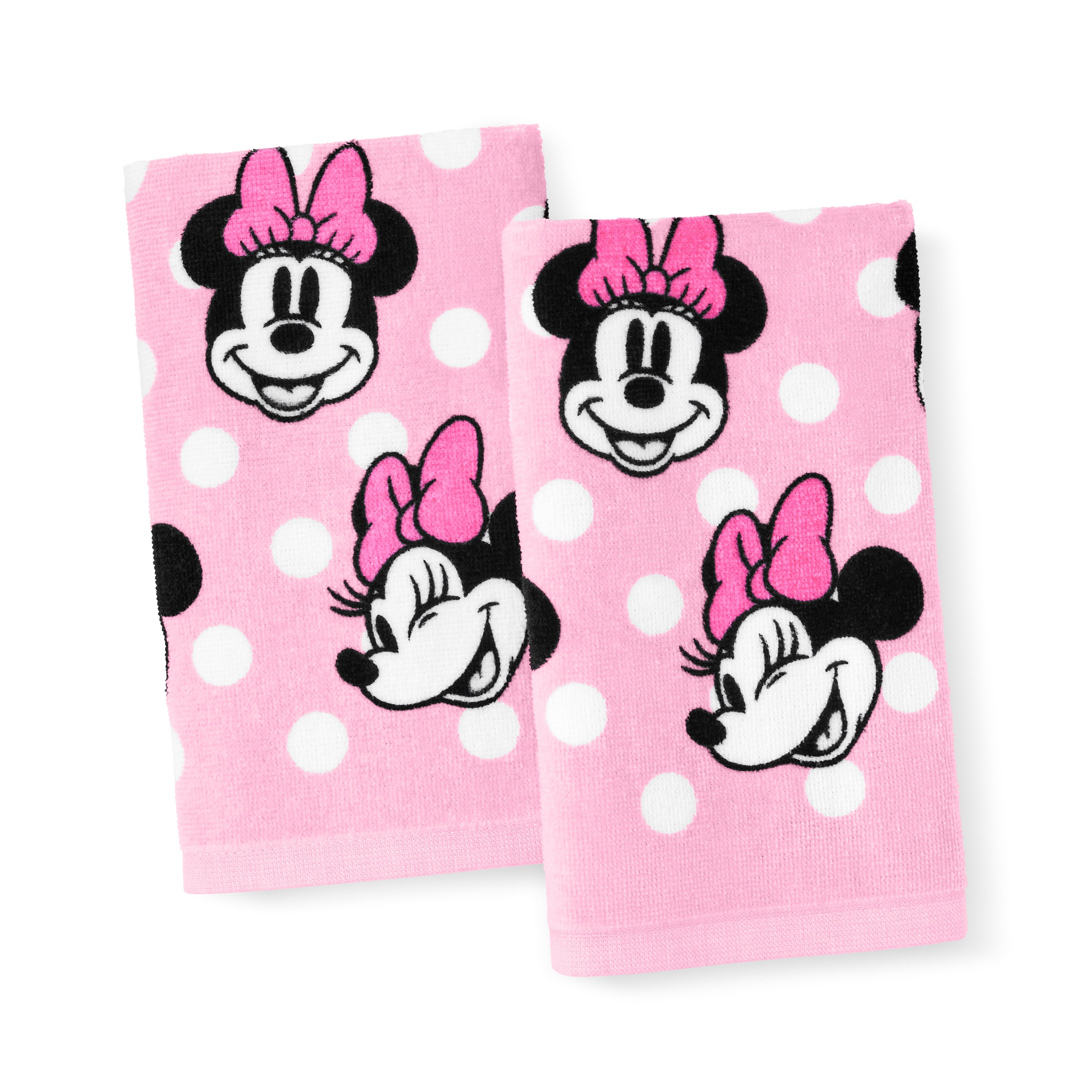 Minnie Mouse 3-Piece Bath Set, 2pk Hand Towel & Sculpted 5.5" Lotion Pump, Cotton, Poly-Resin, White, Disney