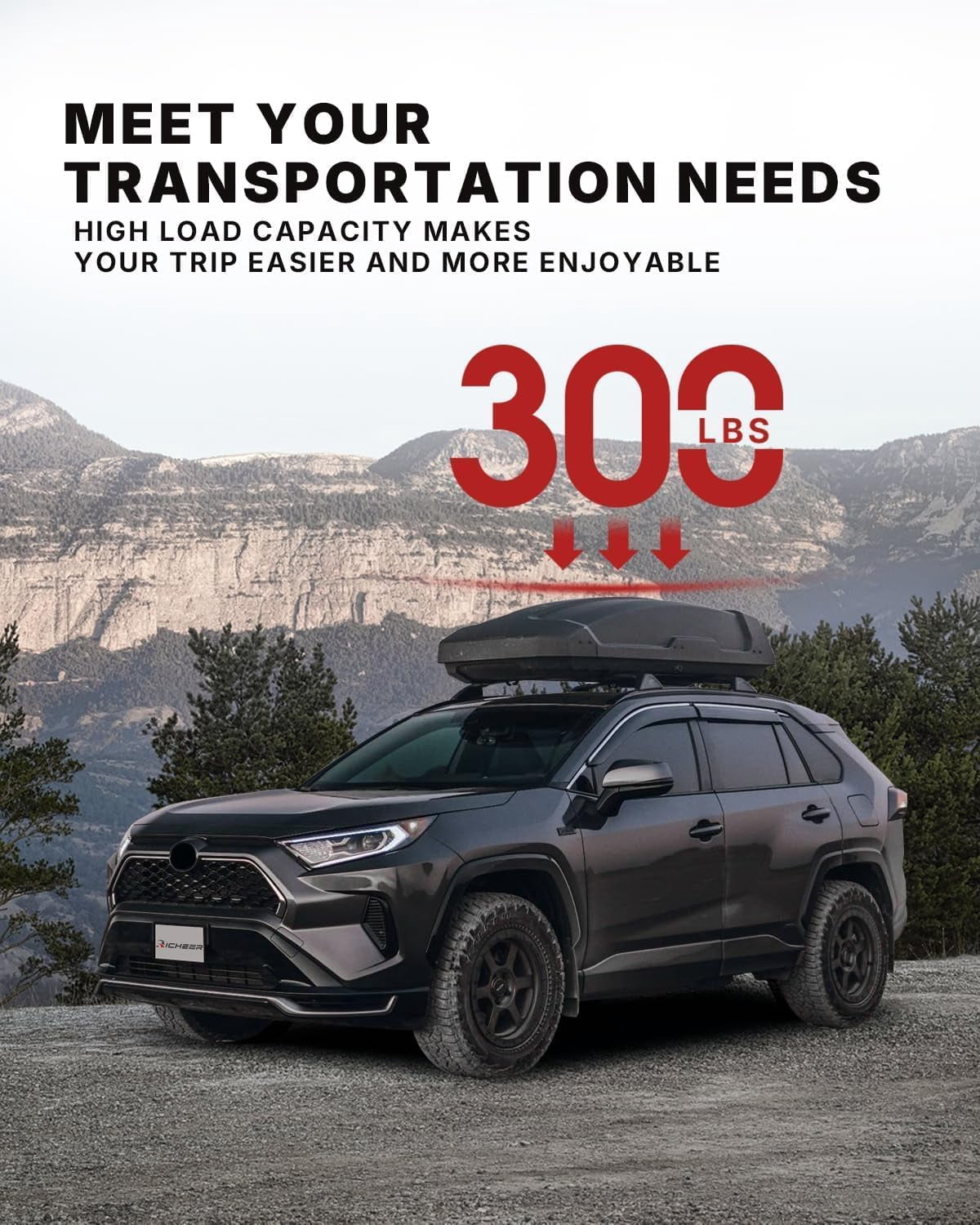 300LBS Roof Rack Cross Bars for 2019-2025 RAV4 with Side Rails,Lockable Heavy Duty Aluminum Cross Bar with Anti-Theft Locks for Cargo Racks Rooftop Luggage Carrier Canoe Kayak Bicycle roof Bag