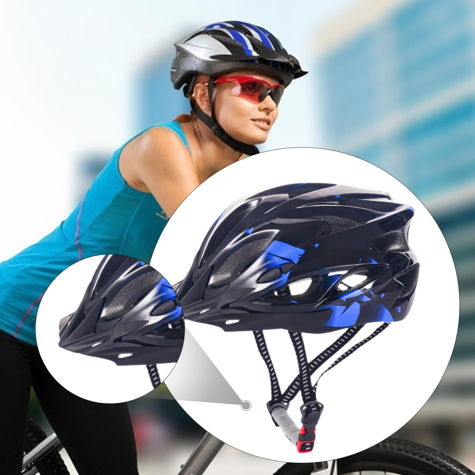 harayaa Adult Bike Helmet Road Bicycle Helmet Adjustable Straps Detachable Inner Bicycle Blue