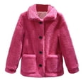 thumbnail image 2 of Antinious Womens Solid Fleece Jacket Women Loose Casual Coat without Hood,Fall Winter Warm Trench Coat,Jackets for Women Trendy,Hot Pink,S, 2 of 5