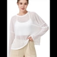 thumbnail image 2 of Blusa de Entrenamiento Holgada de Larga con Transparente para Mujer, Cuello Redondo y Mangas Largas M, 2 of 8