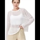 thumbnail image 2 of Blusa de Entrenamiento Holgada de Larga con Transparente para Mujer, Cuello Redondo y Mangas Largas S, 2 of 8