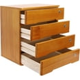 thumbnail image 6 of Vintage 4-Drawer Wooden Desk Organizer - Stackable Craft Storage Drawers with Lock - Rustic Desk Storage Box with Drawers - Multilevel Apothecary Cabinet （Wood Yellow）, 6 of 9
