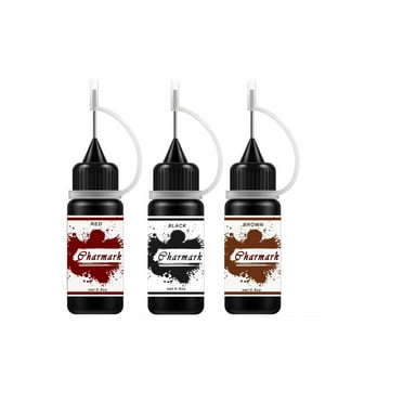 Temporary Tattoo Stencils Kit for Adults Teens Kids, Body Art Fake Paint DIY Temporary Tattoo Ink - Black Red Brown