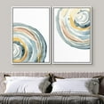 thumbnail image 3 of IDEA4WALL Framed Canvas Print Wall Art Set Geometric Pastel Water Ripples Illustration Fine Art Decor Bohemian Minimalist Abstract Artwork for Living Room, Bedroom, Office - White 16"x24"x2, 3 of 5