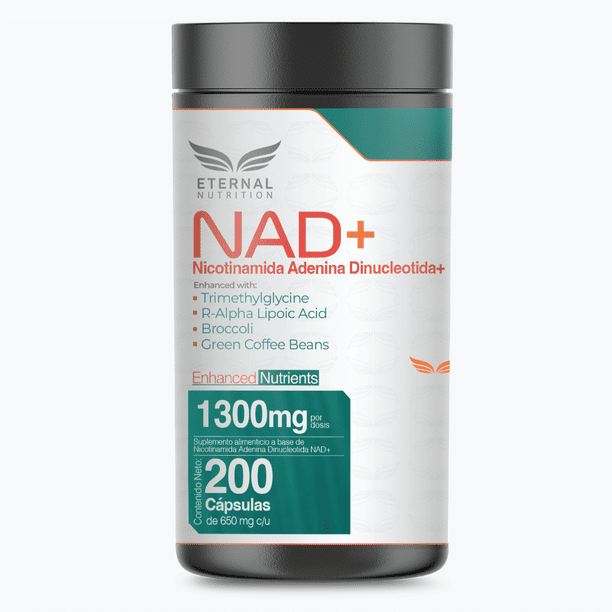 NAD+ 200 capsulas 1300mg ETERNAL NUTRITION con Trimethylglycine y Acido Alpha Lipoico
