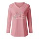 thumbnail image 5 of Pntutb Moda Mujer Causal Con Cuello En V Blusa Estampada Camiseta De Manga Larga Tops De Otoño Pntutb Pntutb-5259, 5 of 5