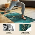 thumbnail image 4 of Teal Gold Marble Pattern Hot Yoga Mat Towel Non Slip for Hot Yoga - Quick-Drying Yoga Mat Cover with 4 Corner Pockets with Travel Bag - Hot Yoga Towel Non Slip Grip Moisture Wicking Sweat 70"x26", 4 of 6