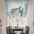 thumbnail image 3 of Sea Turtle Coastal Balloon Curtains for Windows, Bedroom Curtains 54 Inch Length, Blue Green Summer Beach Coral Wooden Tie Up Curtains Panels Thermal Insulated Bathroom Curtains Window 42"x54", 3 of 8