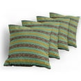 thumbnail image 5 of Ambesonne Retro Throw Pillow Cover 4 Pack, Tribal Art Pattern, 24", Brown Marigold Turquoise, 5 of 7
