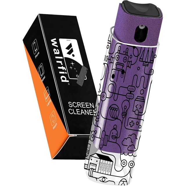 walrfid Car Screen Cleaner, Computer Screen Cleaner Spray and Wipe, Laptop Cleaning Mist Kit for Electronic iPad, iPhone, Phone, MacBook, TV, Monitor Display, with Black Graffiti Case - Purple