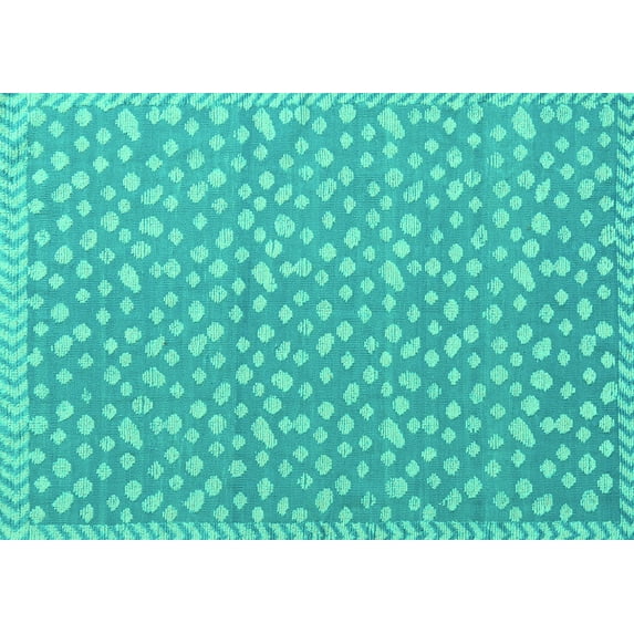 Ahgly Company Indoor Rectangle Abstract Turquoise Blue Modern Area Rugs, 8' x 10'