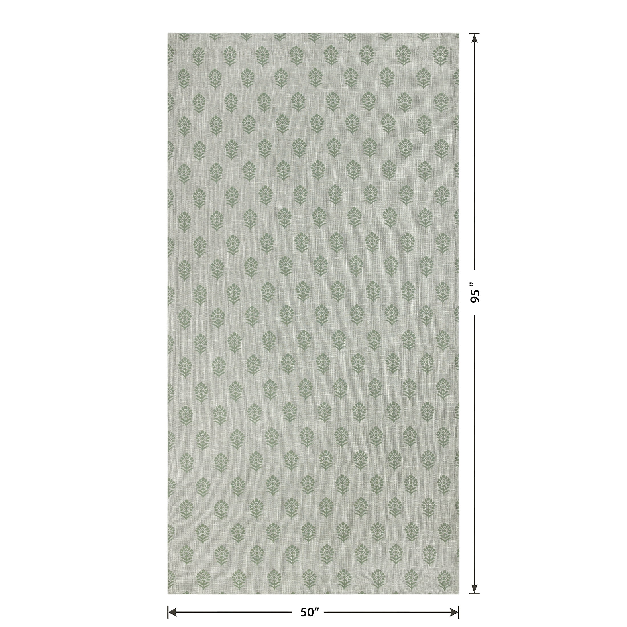 Better Homes & Gardens Floral Block Print Blackout Single Curtain Panel, Green, 50"W x 95"L