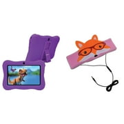 Contixo V9-3 Purple 7-Inch Kids Tablet with 16 GB Storage (Purple) & H1-Fox Kid's Fleece Headphones (Fox)
