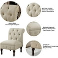 thumbnail image 3 of Rosevera Avondale Upholstered Tufted Fine Polyester Loveseat Sofa  with Armless Design Easy Assembly for Living Room Bedroom, Beige Chair, 3 of 6