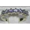 thumbnail image 2 of LBG British Made 10k White Gold Natural Tanzanite Womens Eternity Ring - Size 8.5 - 33 size options, 2 of 5