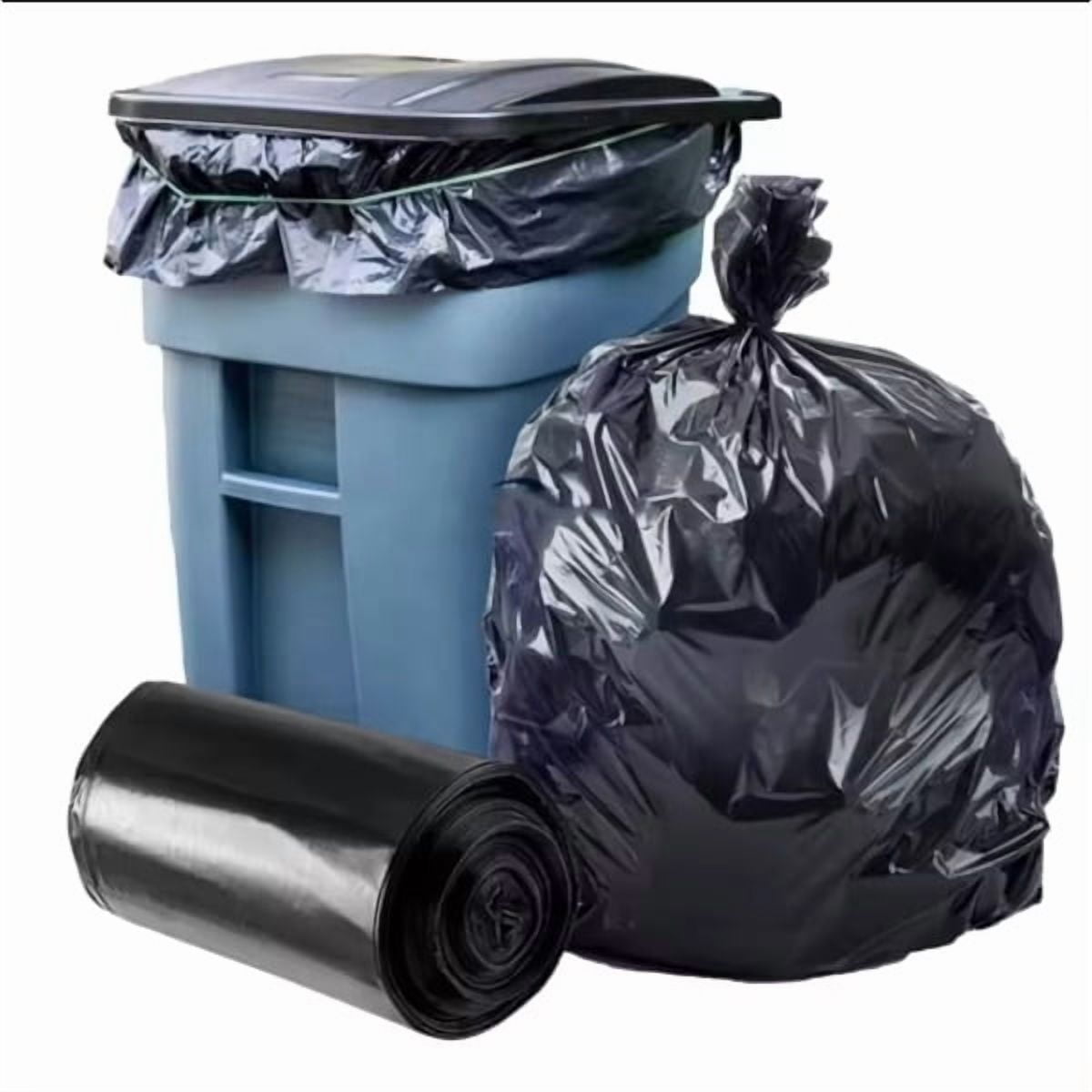 120-Pack 35 Gallon Lightweight Stretchable Trash Bags - Star-Sealed Bottom, Black Plastic Liners, Perfect Fit for 30-35 Gallon Cans, Great for Home & Small Business Cleanup