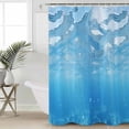 thumbnail image 2 of Small Stall Shower Curtain 48x72 Inch Narrow Half Size Blue Coastal Bath Curtains Bathroom Decor Summer Beach Ocean Seawater Nautical Waterproof Fabric Shower Curtain Set with Hooks 48 Inch, 2 of 6
