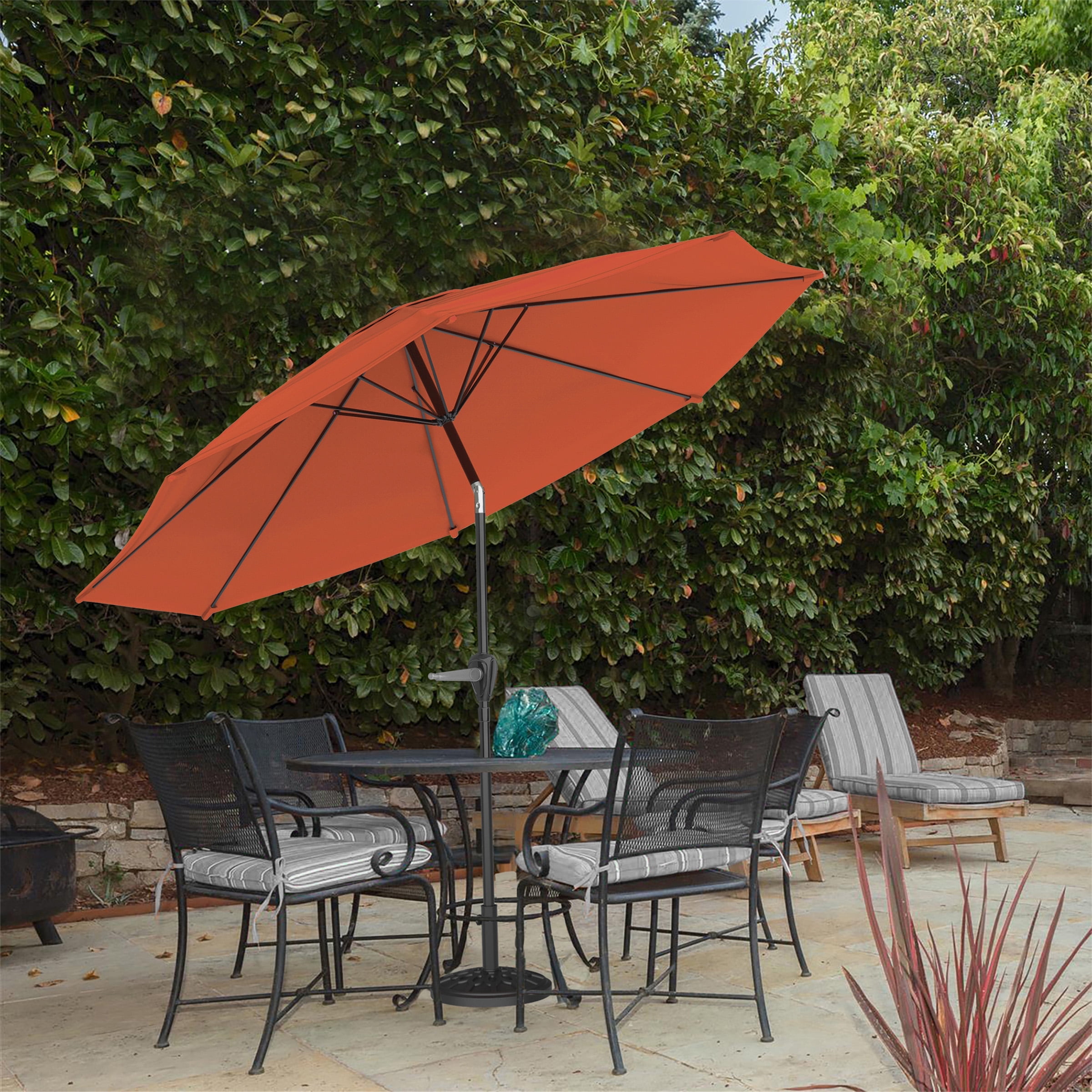 Pure Garden 10FT Patio Umbrella - Auto Tilt and Vented Canopy (Terracotta)