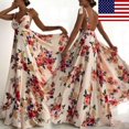thumbnail image 1 of Robe de Plage Bohème à Imprimé Floral pour Femmes, Robe Maxi Sans Manches pour Soirée, 1 of 5