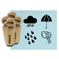 thumbnail image 1 of Rainy Day Storm Clouds Rain Shower Umbrella Rubber Stamp Set for Scrapbooking Crafting Stamping - Small 3/4 Inch, 1 of 7