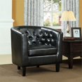 thumbnail image 4 of Fauteuil à Boutons LexMod Prospect en Vinyle Noir, 4 of 4