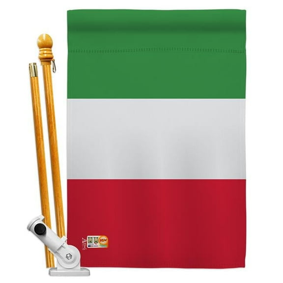 Americana Home & Garden AA-CY-HS-140117-IP-BO-D-US18-AG 28 x 40 in. Italy Flags of the World Nationality Impressions Decorative Vertical Double Sided House Flag Set & Pole Bracket Hardware Flag Set