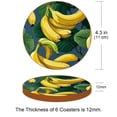 thumbnail image 3 of Banana 6PCS Round Coasters Set, Microfiber Leather Drink Coasters 11x11 cm/4.3x4.3 in - Heat Mats for Home and Kitchen Use, 3 of 6
