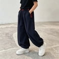 thumbnail image 5 of Bixock Toddler Boys Sweatpants High Waist Straight Leg Pants Kids Soild Color Loose Casual Joggers Pants Soft Comfortable Workout Outdoor Daily Wear Boys Clothings Size 9-10Years, 5 of 6