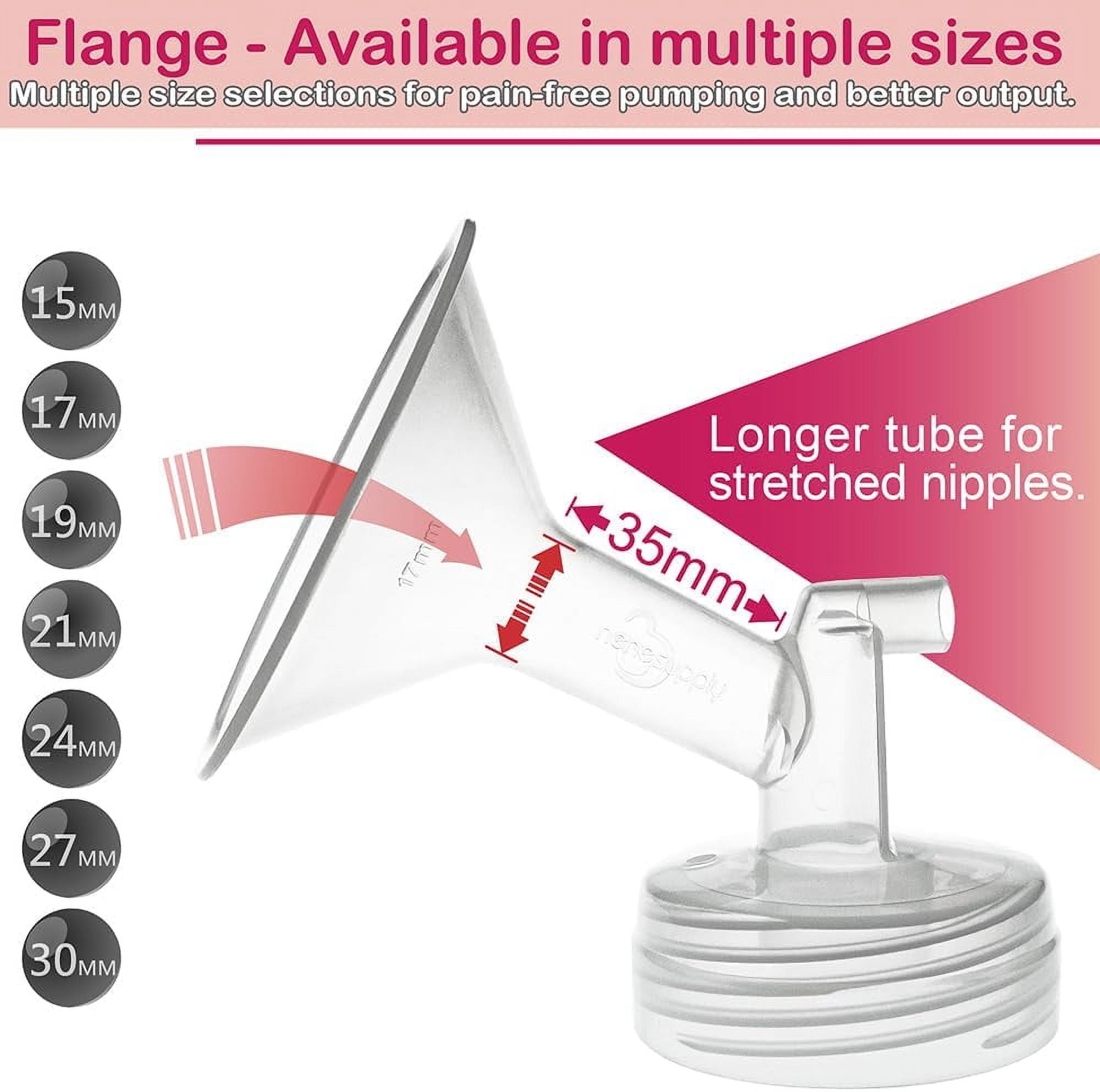 Nenesupply Pump Parts 21mm Flange Compatible with Spectra S2 S1 Breast Pumps Not Original Spectra Pump Parts or Spectra S2 Accessories Replace Spectra Flange 19mm Duckbill Valves Backflow Protector