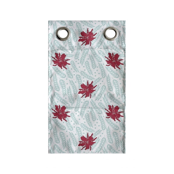 Floral Hanging Pocket Organizer, Winter Blooms on Icy Wheat Field Foliage Seasonal Flourishing Theme, Printed Polyester Storage Bag with Pockets, 9" x 27", Pale Blue Ruby and White