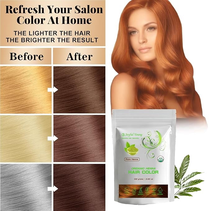 100% Organic Henna Hair Color – Natural, Chemical-Free Hair Dye