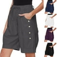 thumbnail image 1 of FNFYFH Walmart Weekend Deals Plus Size Shorts for Women Drawstring Elastic High Waisted Shorts Comfy Lightweight Wide Leg Shorts Summer Solid Color Short Pants,Black S-XXL, 1 of 9