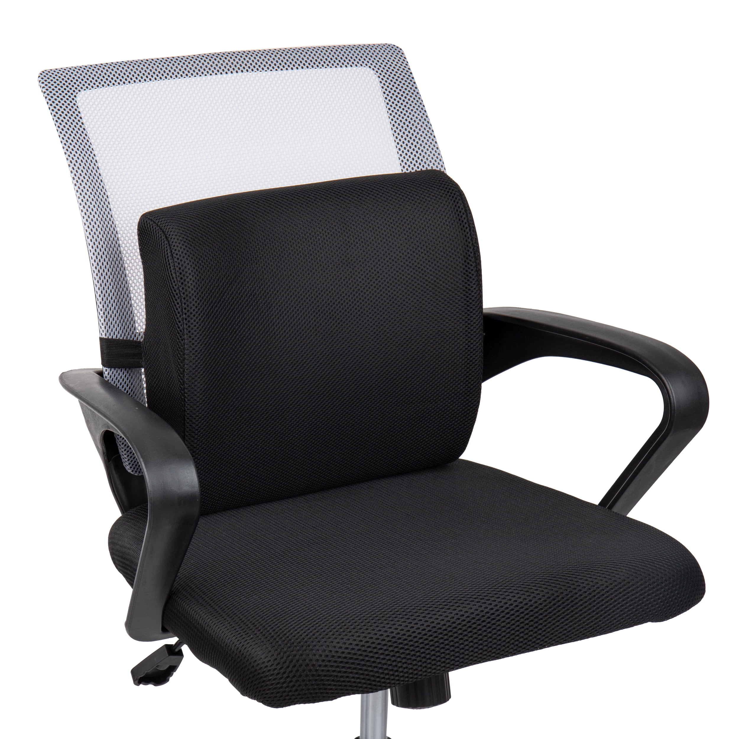 Mind Reader Ergonomic Lower Back Cushion, Office Chair Support, Posture Corrector, Black