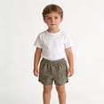 thumbnail image 7 of CQONEPT Boys Girls Shorts Summer Elastic Waist School Uniform Shorts with Pockets 5-14 Years Army Green 3 Months, 7 of 7