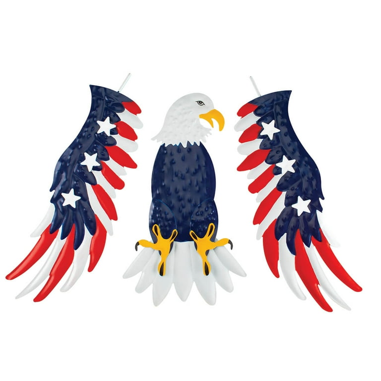 Metal Patriotic Eagle Wall Hanging, Crafted With 100% Durable