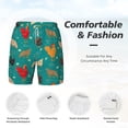 thumbnail image 5 of Lsque Mens Swim Trunks Cute Hens And Rooster Pattern - Bathing Suit Compression Liner - Beach Swim Shorts Swimwear - (S-3XL) - Stretch Quick Dry -Medium, 5 of 9