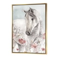 thumbnail image 1 of Designart - Aquarelles Chevaux Sauvages Roses II - Toile Encadrée Style Ferme, 1 of 3