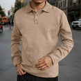 thumbnail image 2 of FYDUU Mens Classic Golf Shirt Men's Trendy Fall Winter Tops Texture Long Sleeve Polo Shirts Men's Sports Shirt Basic Stylish Golf Shirt, 2 of 7