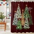 thumbnail image 6 of Shower Curtains for Bathroom-36"x72",Merry Christmas Trees Stars Waterproof Bath Curtain Grommet Shower Curtain Set with Hooks,, 6 of 9