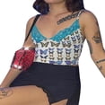 thumbnail image 4 of Women Lace Velvet Camisole Thin Straps Bodycon Camis Tops, 4 of 5