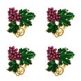 thumbnail image 3 of servilleteros de uva morada con hojas verdes para fiestas de invierno, bodas y decoración de mesa navideña, 3 of 7