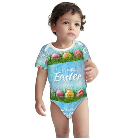 

Fotbe Happy Easter Pattern Unisex-baby Short-sleeve Bodysuit Short Sleeve Bodysuits One-piece 100% Organic Cotton for Infant Baby Boys Unisex-12 Months