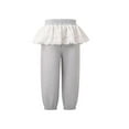 thumbnail image 4 of AUNVITO Girls Jogger Pants Elastic Waist Bow Lace Trim Casual Sporty Sweatpants for Autumn Winter, 4 of 9