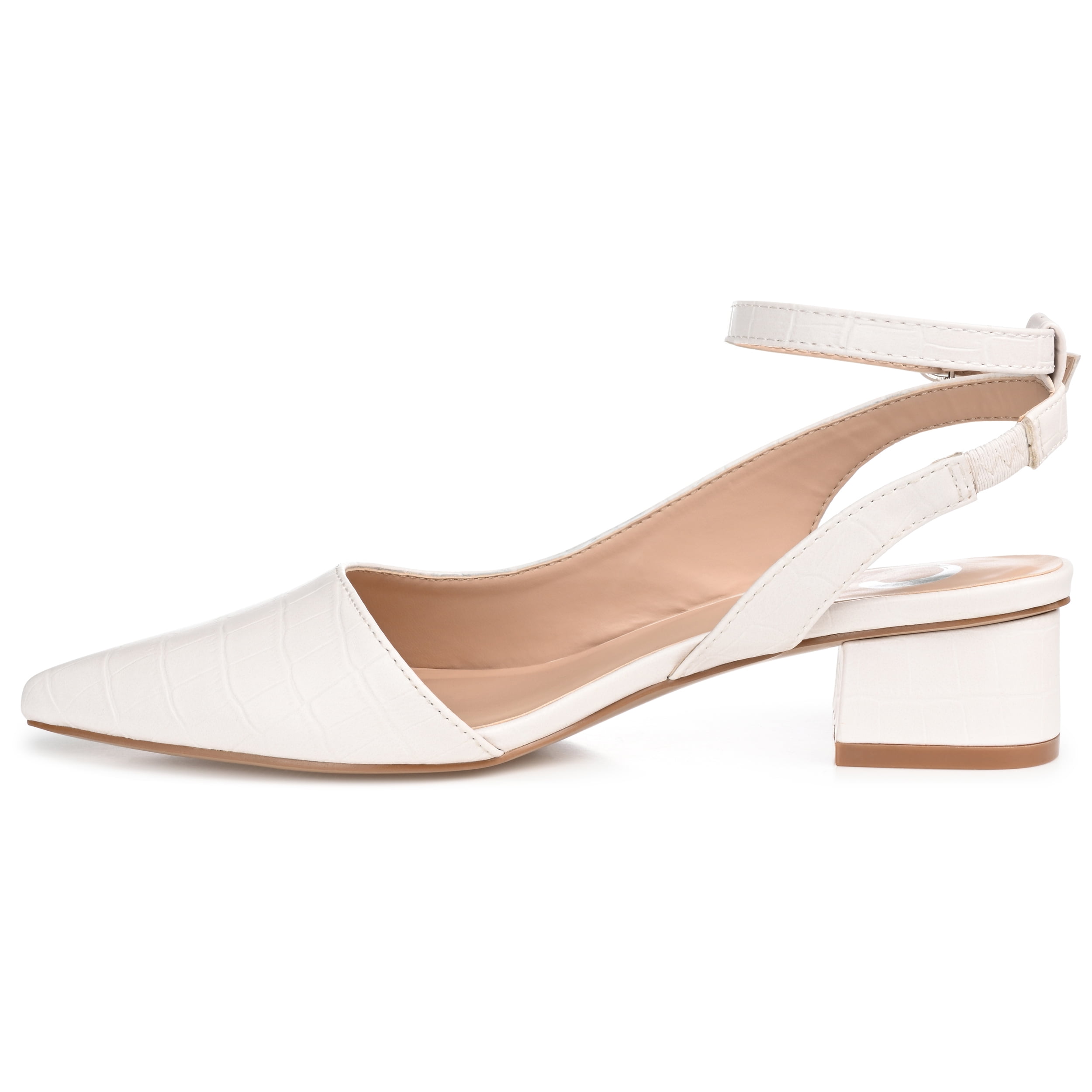 Journee Womens Keefa Pointed Toe Low Block Heel Pumps, Widths Available