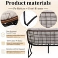 thumbnail image 5 of 50.8 in Double Wide Rocking Papasan Chair, 2-Person Outdoor Lounge Chair with Thick Cushion, PE Rattan & Steel Frame, Beige, 5 of 7