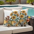 thumbnail image 4 of Fall Sunflower Outdoor Waterproof Pillow Covers, Orange Green Blue Pumpkin Squirrel Decorative Square Throw Pillowcase Sofa Cushion Sham for Patio/Couch/Chair, 16"x16" 2 Pack, 4 of 8