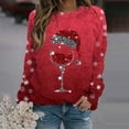thumbnail image 4 of Suéteres navideños para mujer, suéter negro holgado con estampado de cabeza de ciervo y copos de nieve, suéter de manga larga con capucha para otoño, ropa de calle de gran tamaño, 4 of 5