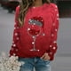 thumbnail image 4 of Suéteres navideños para mujer, suéter negro holgado con estampado de cabeza de ciervo y copos de nieve, suéter de manga larga con capucha para otoño, ropa de calle de gran tamaño, 4 of 5