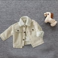 thumbnail image 3 of QUYUON Baby Boys Girls Corduroy Jacket - Kids Toddler Fleece Lined Tops Lapel Button-Down Thicken Warm Winter Coat Outerwear with Pockets Beige 5T, 3 of 6